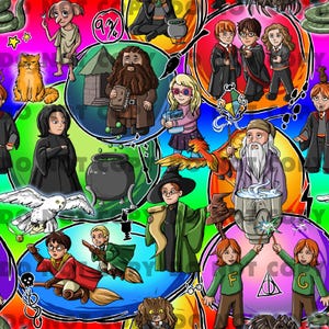 Magic Wizards Toon Seamless Handdrawn Deisgn