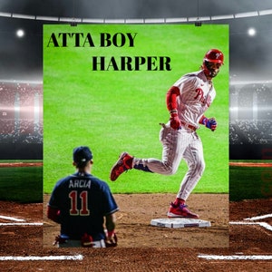 Bryce Harper Phillies Playoff Stare Matte Vertical Posters