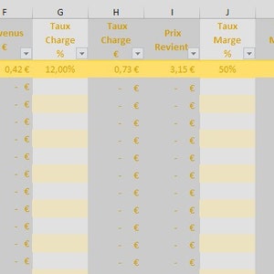 Feuille de Calcul Excel/OpenCalc pour la Tarification de Vos Créations Pâquerette image 2