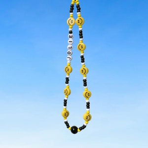 Emoji Beaded Phone Charm, Smiley Face, Personalized Phone Charm, Y2K Trendy Phone Charm, Phone Lanyard, Gifts for Daughter