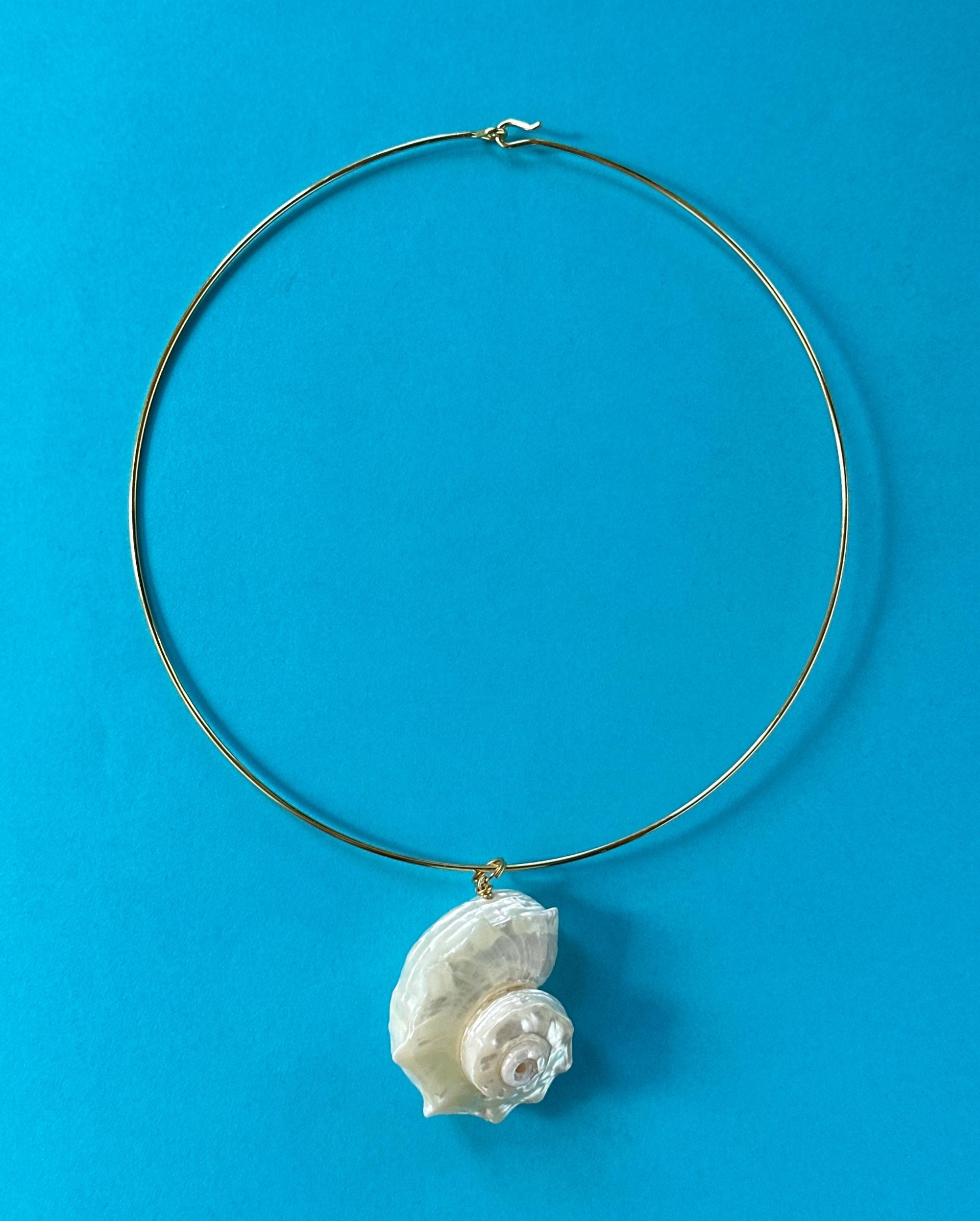 Real Shell Collar Necklace • Minimalist Seashell Pendant Necklace ...