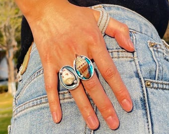 Real Seashell Statement Ring, Chunky Natural Shell Ring, Beach Vibes Mermaid Ring, Summer Boho Ring, Vacation Ring, Cute Seashell Jewelry