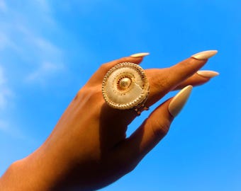 Boho Chic Sea Shell Ring • Natural Seashell Ring • Unique Jewelry • One-of-a-Kind