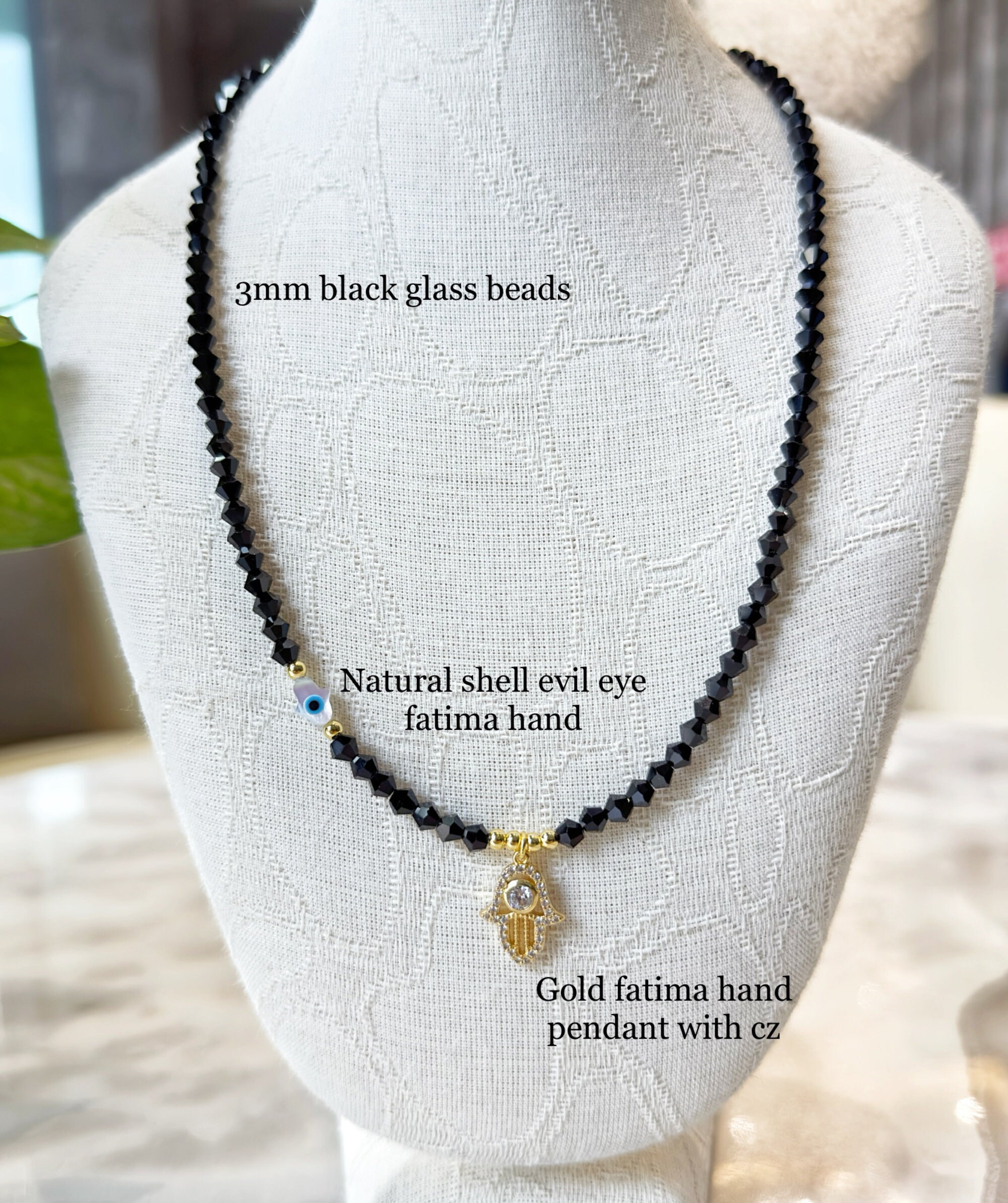 Buy Fatima Hand Necklace, Tiny Hamsa Necklace, Dainty Beaded Necklace, Good  Luck Charm, Stacking Necklace, Everyday Necklace, Protection Jewelry Online  in India - Etsy, image size:2000x2387