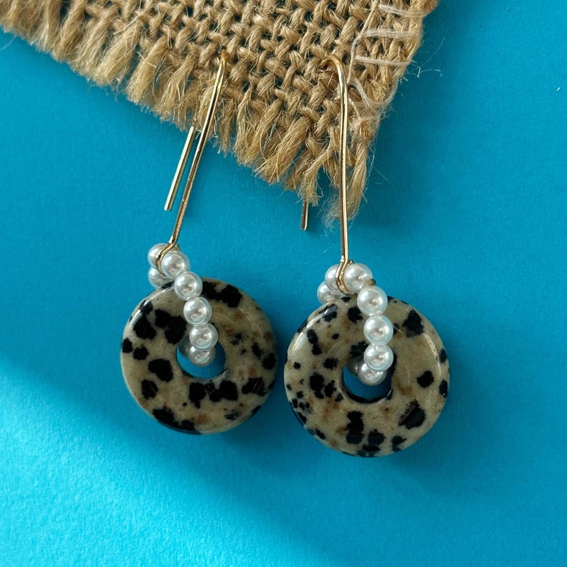 Wood Dalmatian Mixed Print Earrings