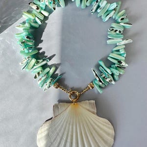 Multi Way Chunky Seashell Necklace • Natural White Shell Necklace ...