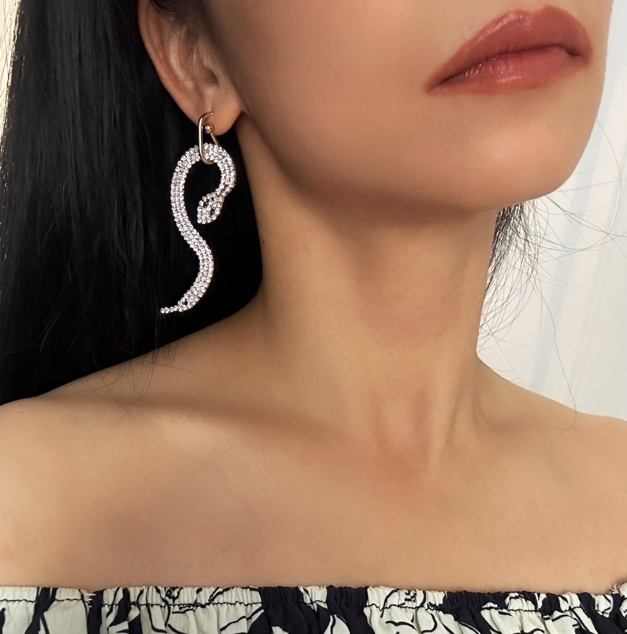 Vintage Schlangen Ohrringe Gold & Silber - Statement Schmuck Im Gothic Style