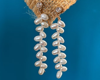 AAAAA Grade Pearl Earrings • Vintage Chic Long Earrings • Bridal Wedding Jewelry • Gifts for Women