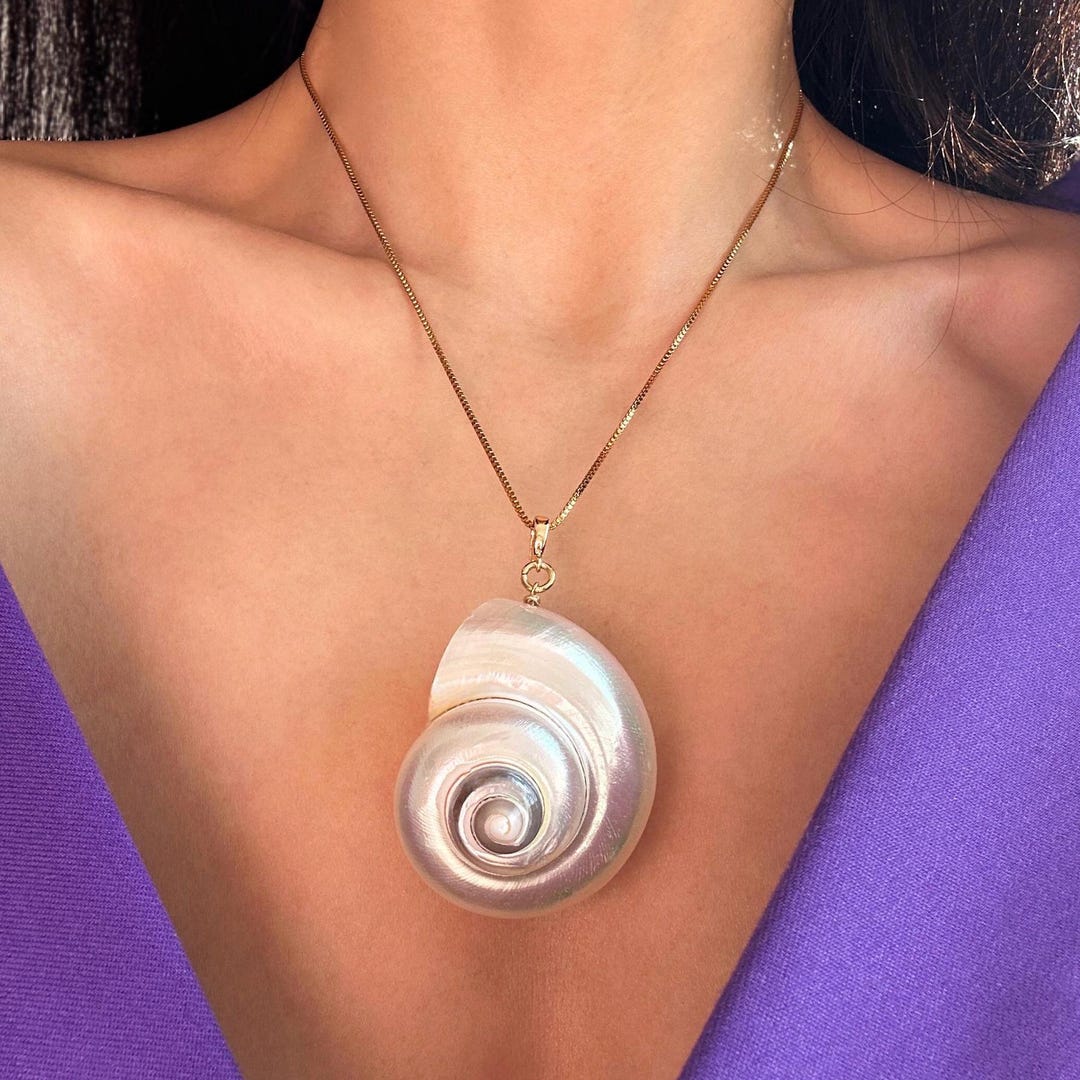 Nautical Conch Shell Necklace Pendant