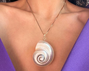Multi Way Conch Shell Necklace, Natural Shell Choker, Statement Mermaid Necklace, Shell Pendant Necklace, Bridal Necklace, Beach Wedding