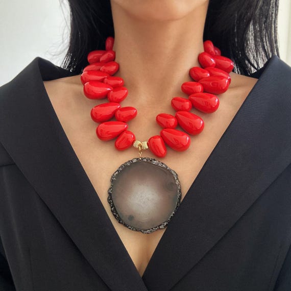 beads dark red jewelry