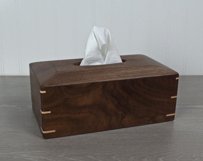 Featured listing image: Black Walnut Tissue Box Cover