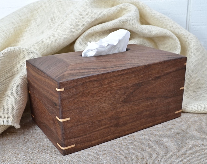 Featured listing image: Costco Size Black Walnut Tissue Box Cover