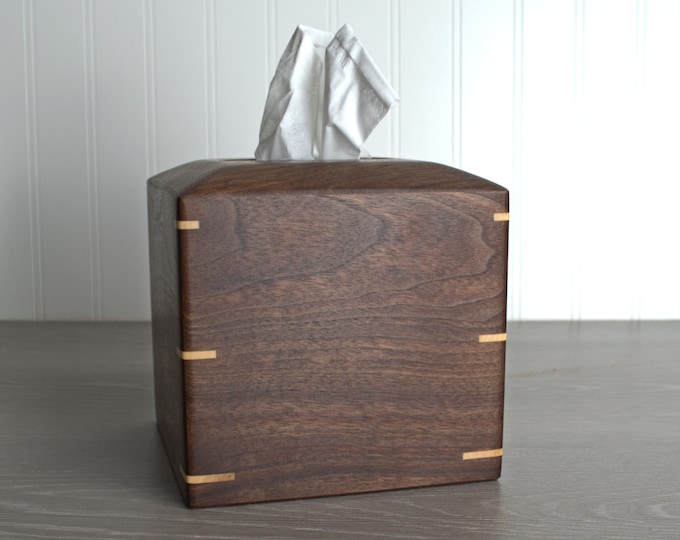 Featured listing image: Black Walnut Tissue Box Cover