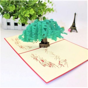 Pine Tree 3D Pop Up Grußkarte für Geburtstag, Weihnachten, Valentinstag, Muttertag, Vatertag ect.