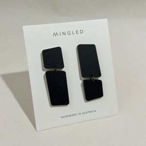 Pendientes colgantes BAUHAUS / Pendientes asimétricos, geométricos y llamativos / Pendientes negros / Diseño audaz, moderno y contemporáneo, ideal como regalo para una profesora