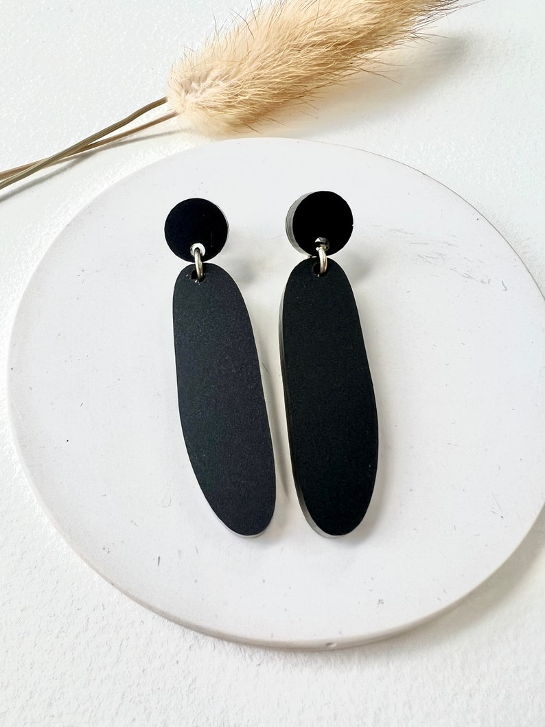 LOVETT&CO Orecchini Lunghi Art Déco Smalto Nero E Cristalli – Gioiello Vintage Dorato Donna