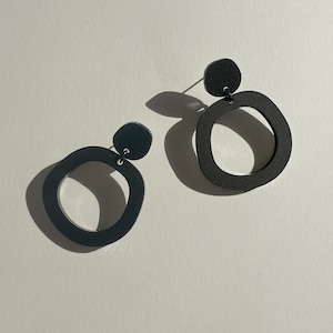 ALEXA Black Statement Earrings Black Earrings for Women Matte Black Dangle Earrings Acrylic Handmade Earrings Birthday Gift for Her