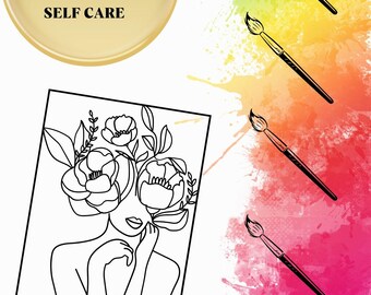 Self-Care Coloring for Women Inner Peace & Mindfulness Journal Printable