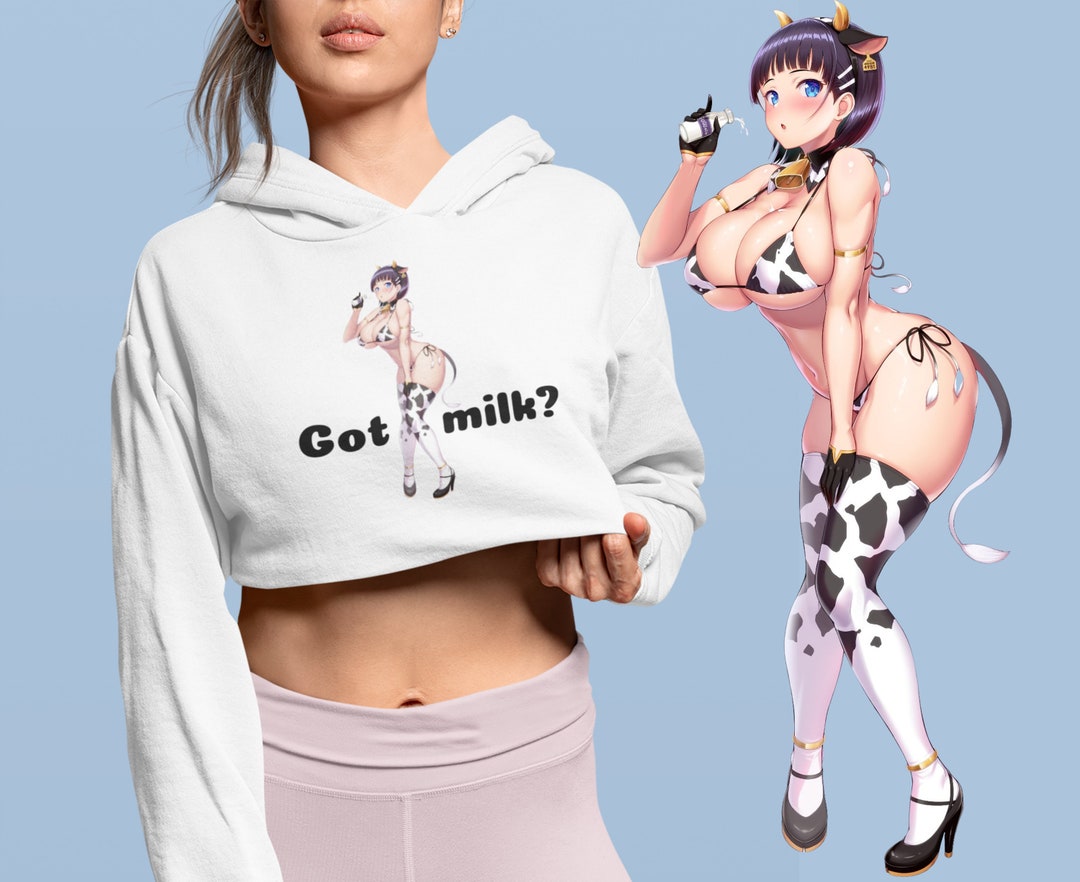 Lewd Hucow Anime Girl Printed Crop Hoodies Men Women Fashion - Etsy