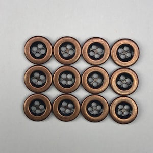 Uniform Brass Metal Button (Antique Copper) 4 Holes 13MM/20L