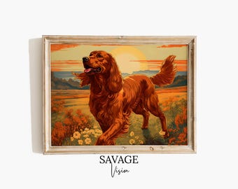 Golden Retriever Painting, Gift for Dog Lovers, Golden Dog Print, Dog Breed Art Painting, Golden Retriever Portrait, Pet Portrait