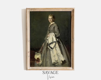 Victorian Woman Portrait Print: Antique Fine Art Decor (Digital Download)