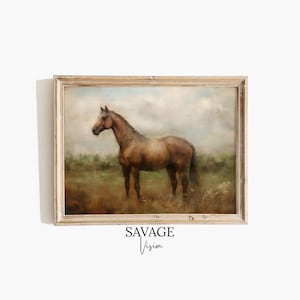 Antique Horse Painting, Vintage Horse Print, Equestrian Print, Vintage Horse Art Print, Rustic Fine Art, Horse Wall Art, Farm Animal Print