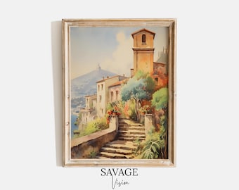 イタリアの街の絵画、印刷可能、イタリアの風景画、ヴェネツィアの絵画