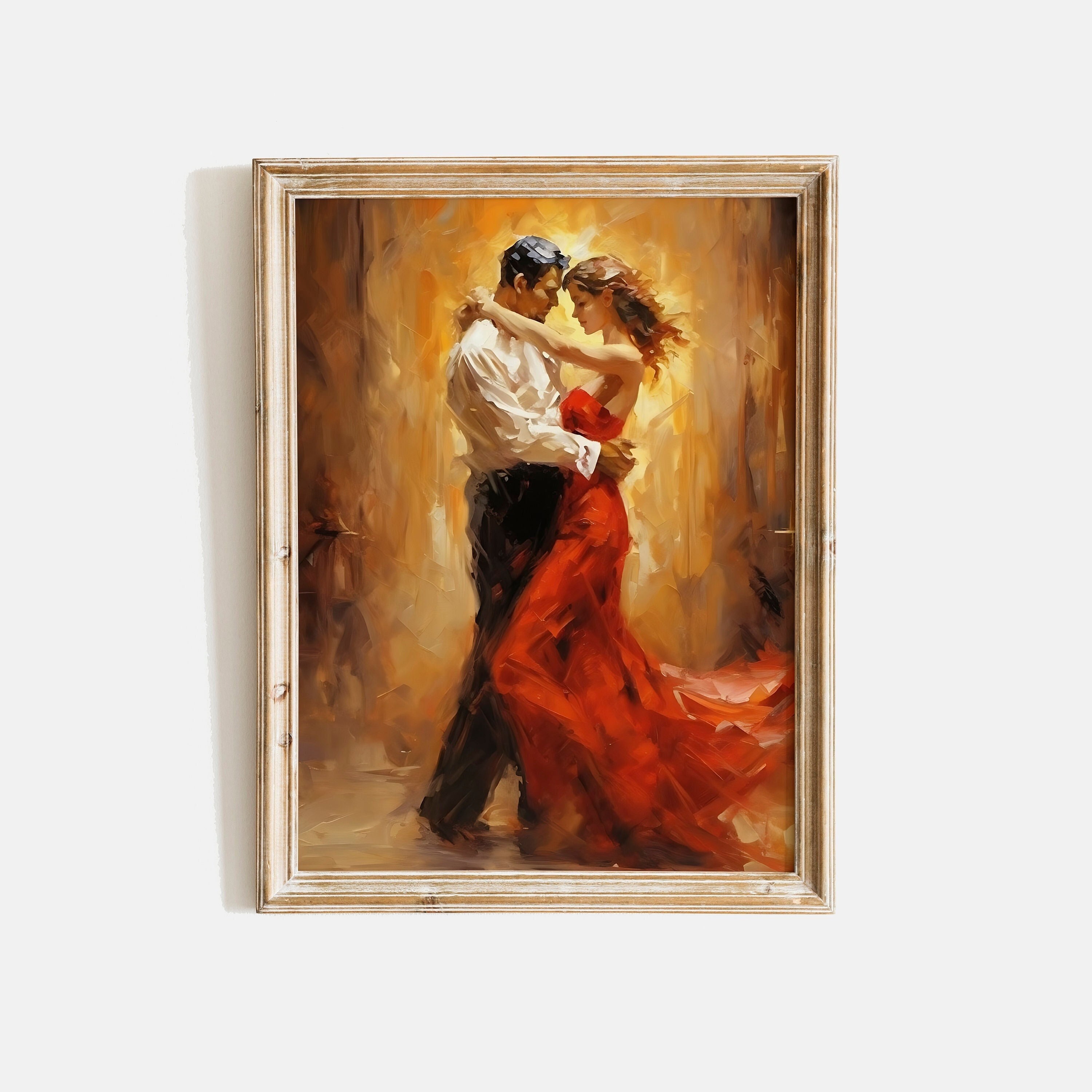 Loving Couple in Oil Paints. Romantic Lovers Painting, Lovers