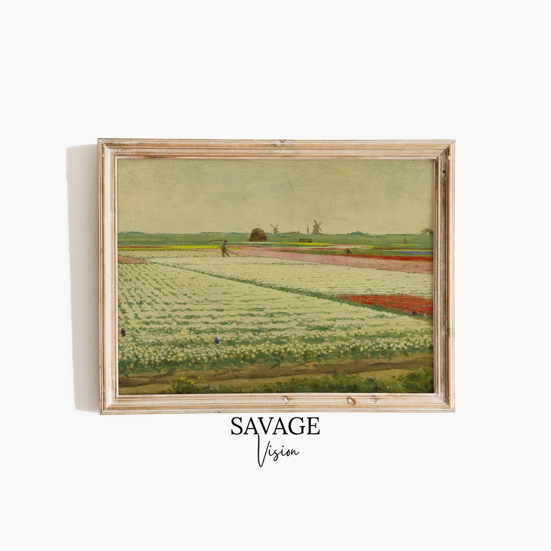 Tulip Field Landscape Print: Spring Flower Meadow (digital Download) - Etsy