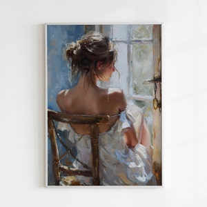 Victorian Lady Portrait, Moody Oil Painting, Vintage Woman Art (Digital Download) image 5