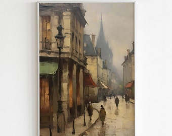 アンティークフランス美しいパリの街並み風景絵画B 【公式通販】 アンティークフランス美しいパリの街並み風景絵画B 絵画