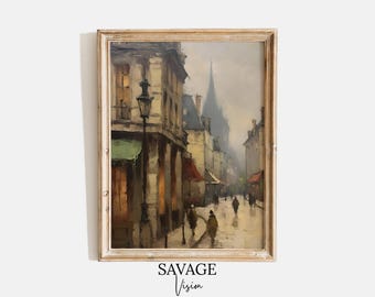 油絵 フランスの街並み ヴィンテージ 油絵 フランスの街並み ヴィンテージ 油絵 フランスの街並み