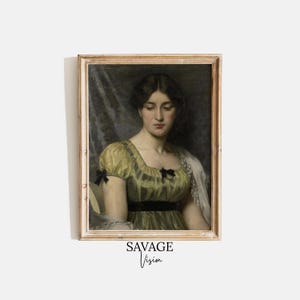Woman Portrait Painting, Victorian Lady Portrait, Antique Portrait Wall Art, Vintage Portrait Print, Digital Download