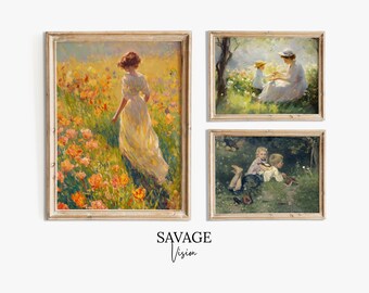 Victorian Spring Garden Print Set: Motherhood Gallery Wall (Digital Download)