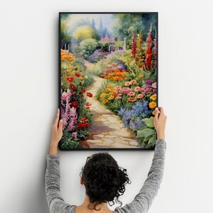 Vintage Summer Garden Painting, English Cottage Art (Printable Poster) image 9