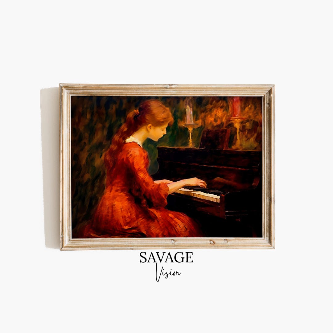 Victorian Woman Playing Piano, Antique Art Print (digital Download) - Etsy