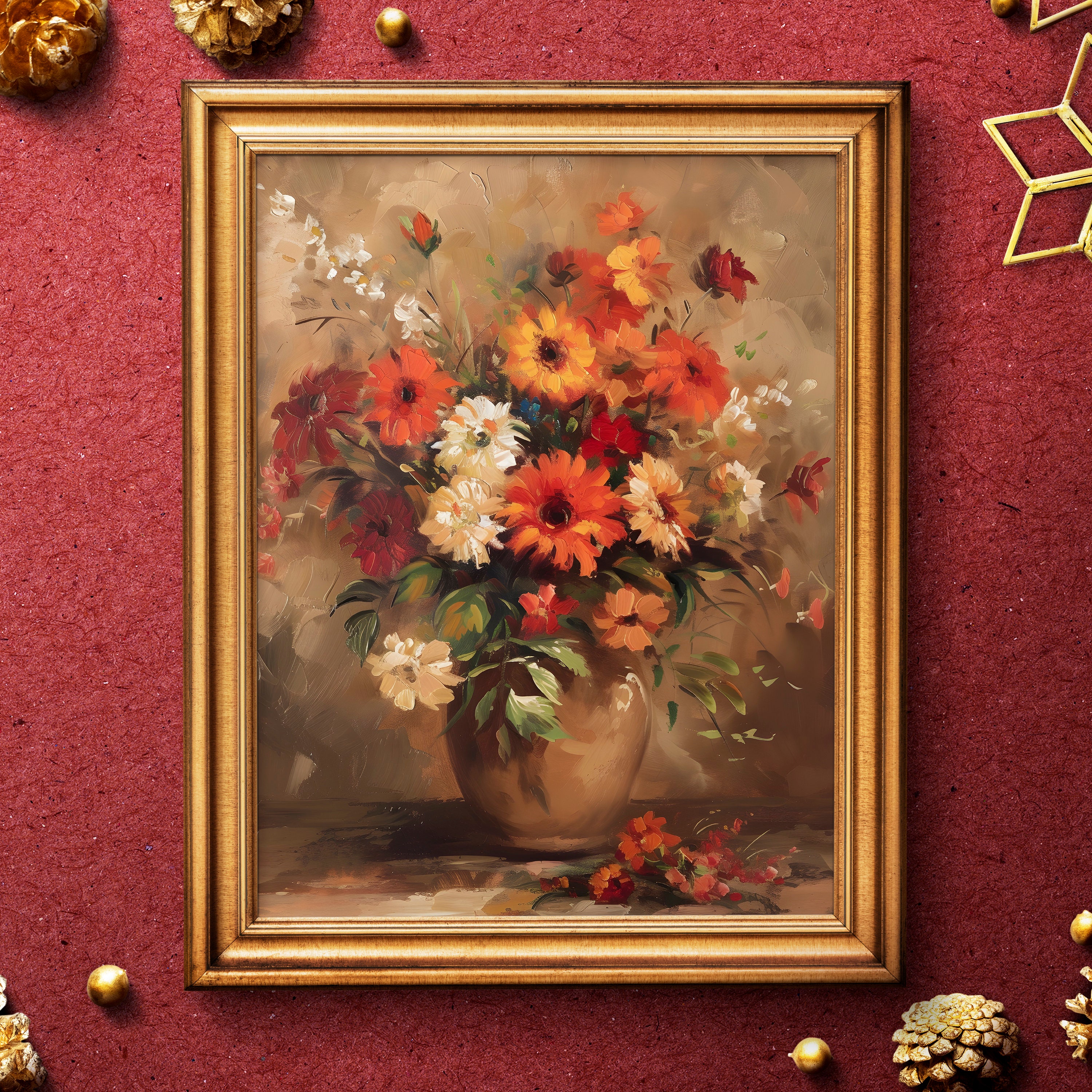 Superbe Tapisserie Murale Vintage Jacquard Floral 45x30 - Déco Rétro Pour Salon