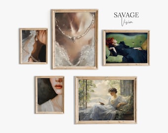 Victorian Woman Portrait Art Prints: Elegant Gallery Wall Set (Digital Download)