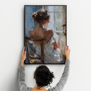 Victorian Lady Portrait, Moody Oil Painting, Vintage Woman Art (Digital Download) image 9