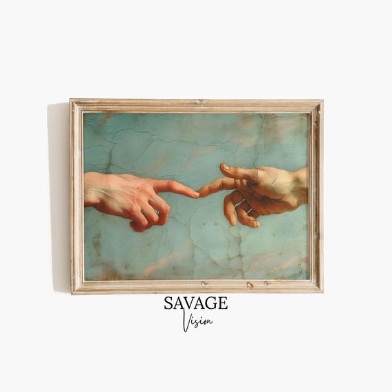 ミケランジェロの『アダムの創造』ルネサンス絵画（デジタル