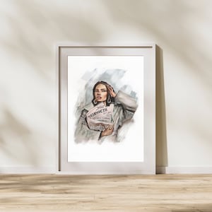 Vogue Girl Natural Print | Fine Art, Gouache Painting, Illustrated Art, Wall Decor | A2, A3, A4, A5 | Digital Download Art