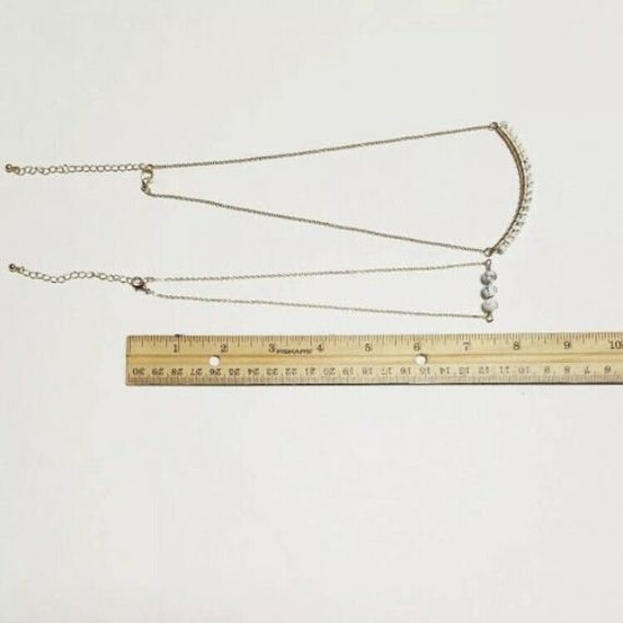 Vintage Choker 2 Necklace Earring Set White Marbl… - image 5