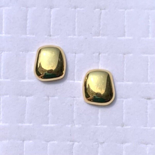 Vintage Monet Pierced Earrings Gold Tone Designer Signed Simple Yet Elegant Classic Design