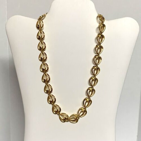 Vintage Galbani Necklace Signed Chunky Large Link Gold Tone Chain 18 Inch Beautiful Shine Marked Made in USA