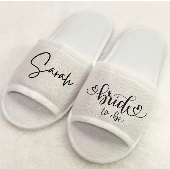 Personalised Bridal Slippers Bridesmaids Slippers Wedding