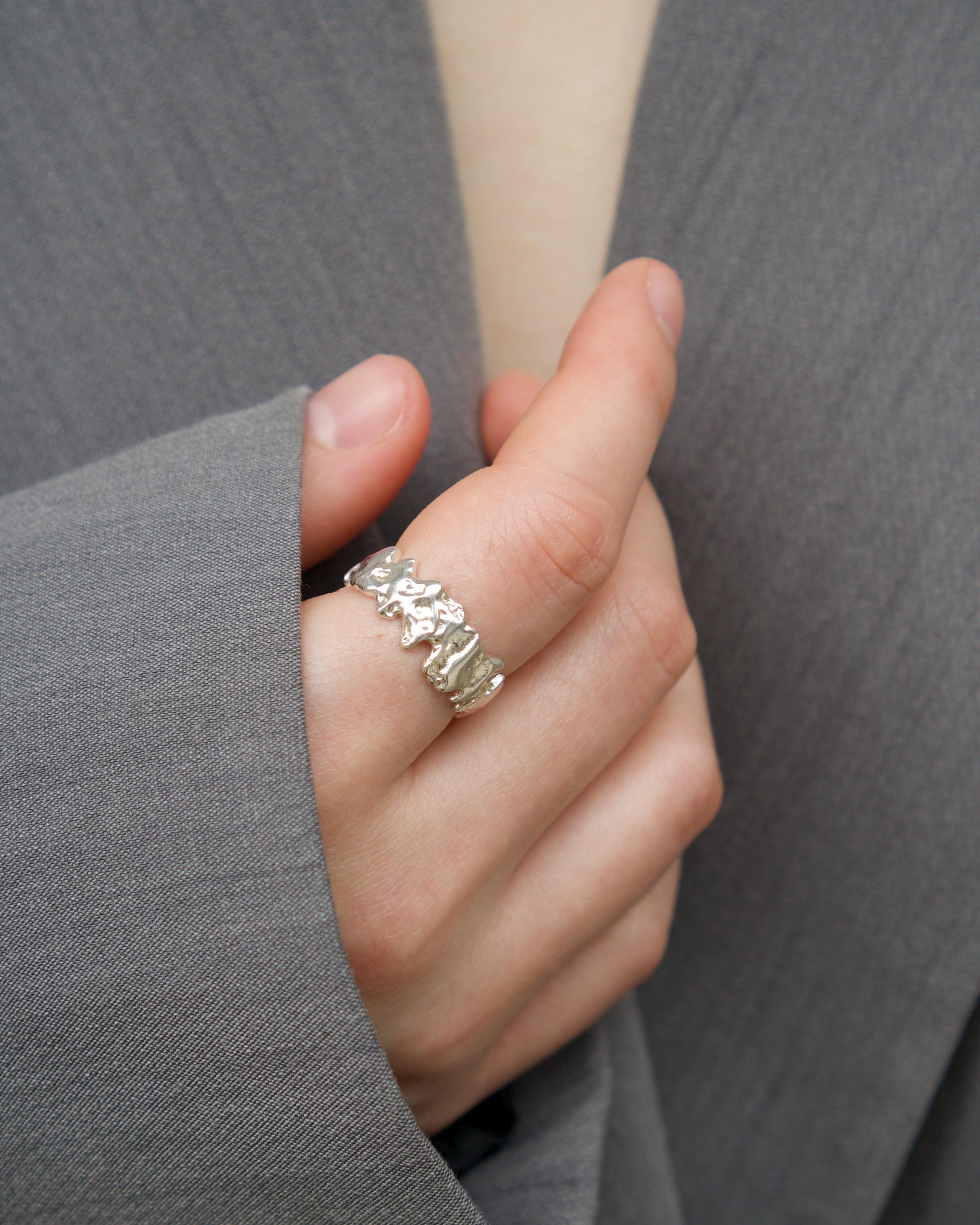 Anello Impilabile Minimale In Oro E Argento • Anello Semplice - Foto 4