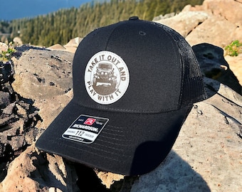 Nehmt es raus und Spielt mit ihm 4x4 Offroad Leather Patch Hat