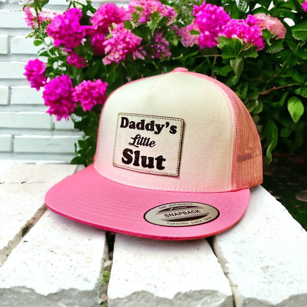 Daddys Little Slut Pink Leather Patch Hat - Etsy